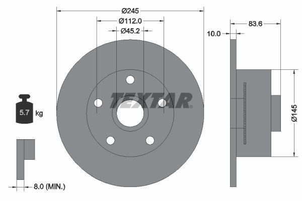 2 x brake disc Textar 92154303 for Audi A4 Avant A4 gallery