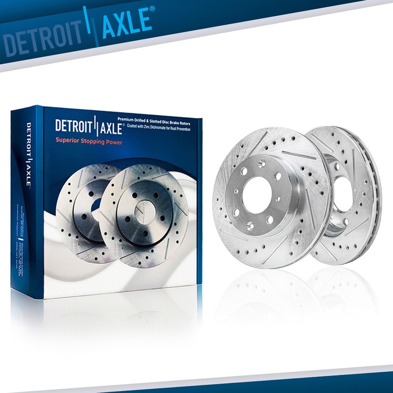 240mm Front Drilled and Slotted Brake Rotors for Honda Civic del Sol CRX 4-Lug