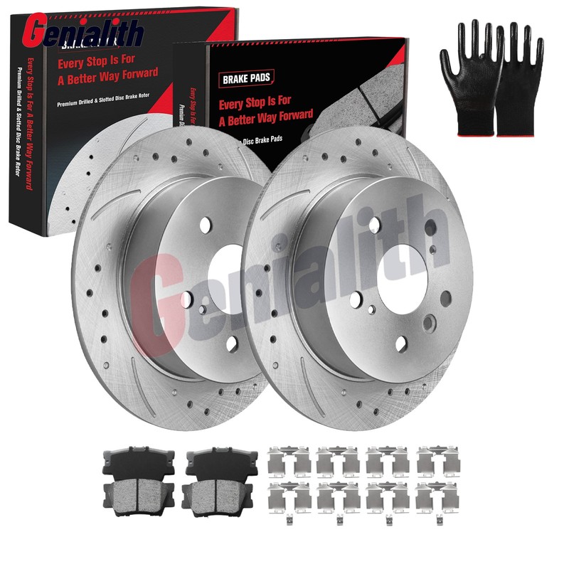 Front Rear Disc Rotors Ceramic Brake Pads Kits for Toyota Camry 2007-2011