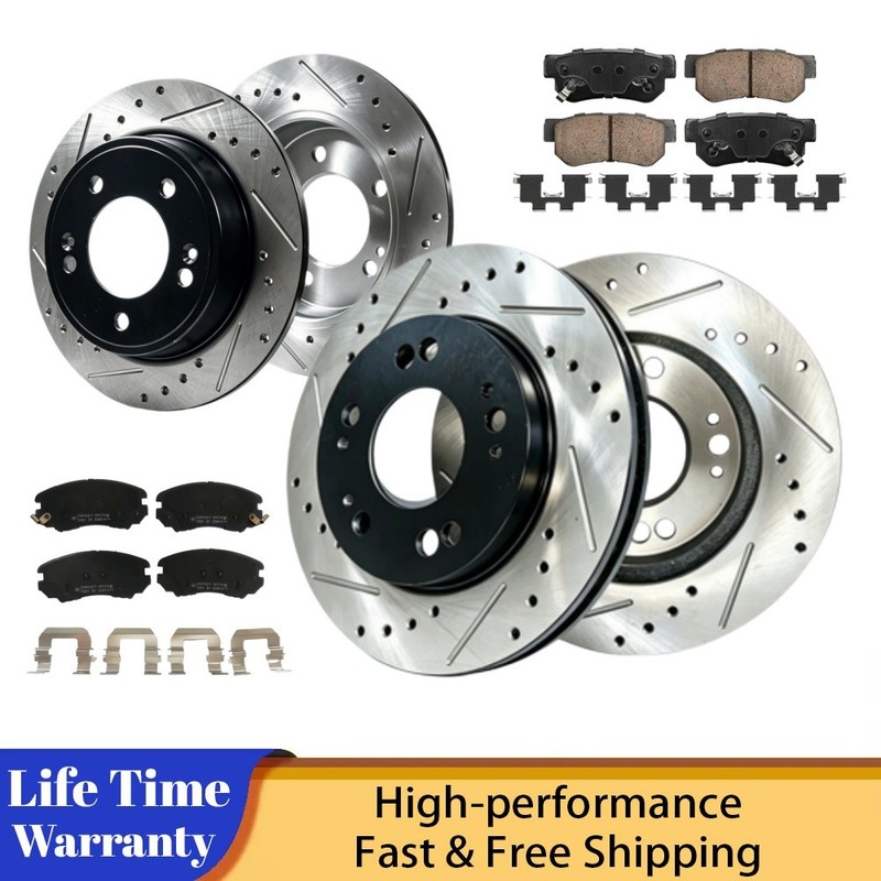 10.84″ Front Rear Disc Brake Rotor Brake Pad for 2007 2008 2009 Hyundai Elantra