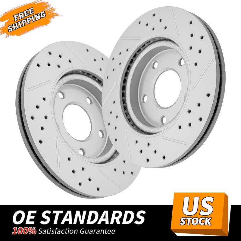 280mm Front & 291mm Rear Drilled Disc Brake Rotors for 2013 - 2016 Nissan Sentra gallery