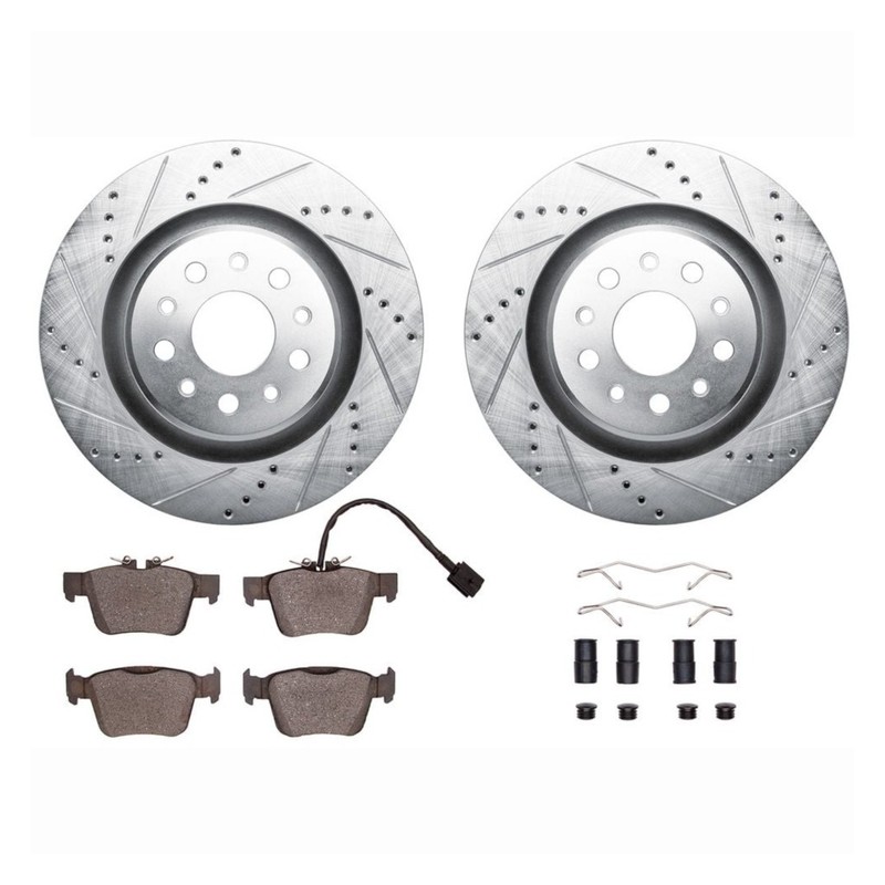 For Maserati Ghibli 2017-2022 Rotor Set | Drilled And Slotted | With Brake Pads gallery