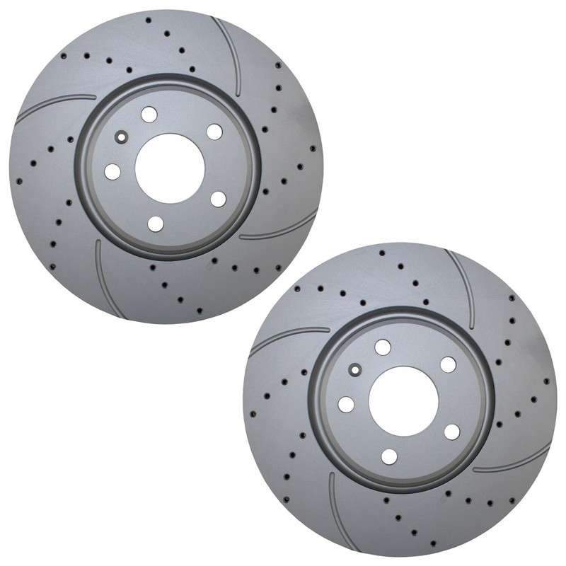 Bison Performance Pair Front Drilled Coat 320mm Brake Rotors for A4 A6 Q allroad