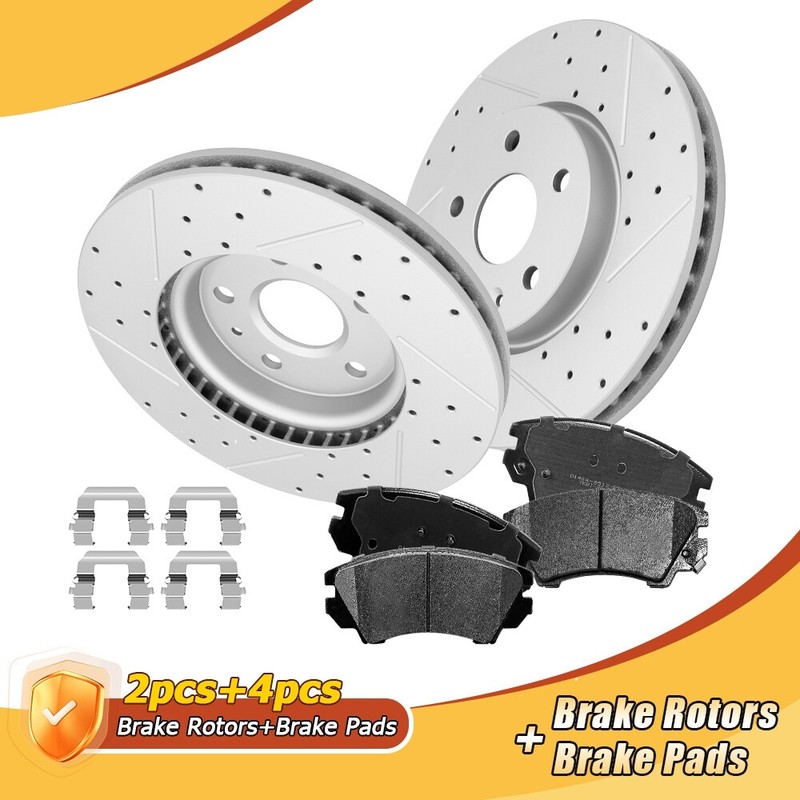 Front Brake Rotors & Ceramic Pads Set for Chevy Camaro V6 3.6L; LS, LT 2010-2015