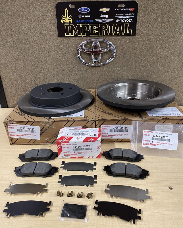 2018-2023 TOYOTA CAMRY XLE XSE OEM NEW REAR BRAKES ROTORS, PADS & SHIMS