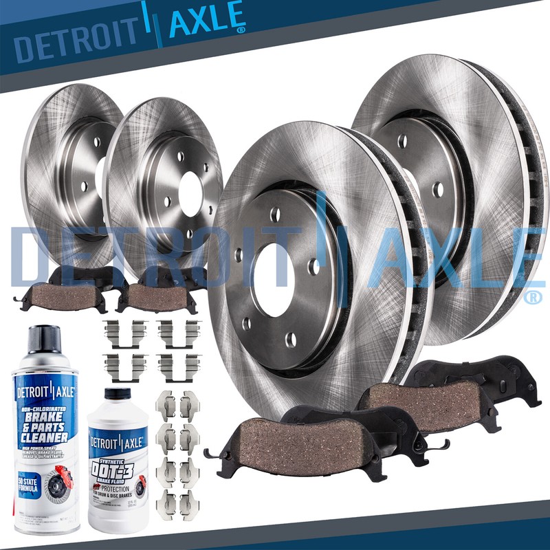 325mm Front & 330mm Rear Disc Brake Rotor Ceramic Pad for 2013-2015 Ford FLEX SE