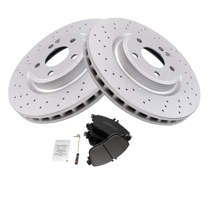 TRQ Brake Pad & Rotor Kit Ceramic Premium G-Coated Fits Mercedes-Benz gallery