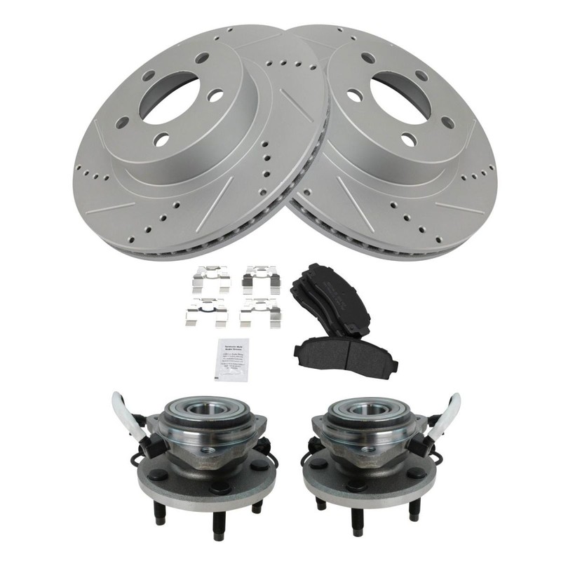 TRQ Performance Front Brake Pad & Rotor Kit Fits 2001-2010 Ford 2003-2009 Mazda gallery