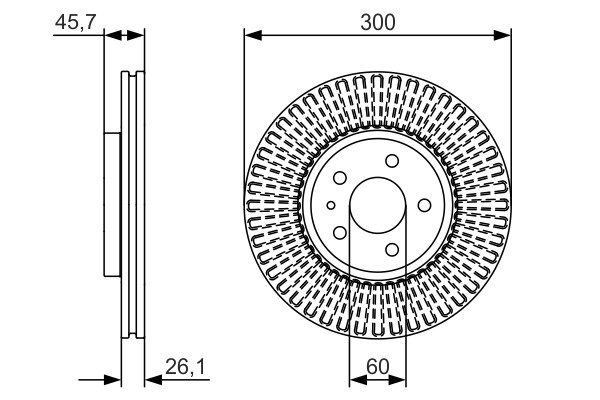 2x Brake Discs Pair Vented Front 300mm 0986479666 Bosch Set 13502059 569091 New gallery