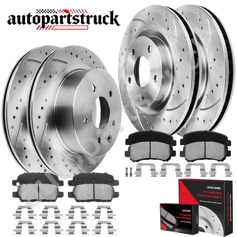 For 2008 – 2013 Nissan Rogue Front Rear Brake Rotors + Ceramic Brake Pads Set