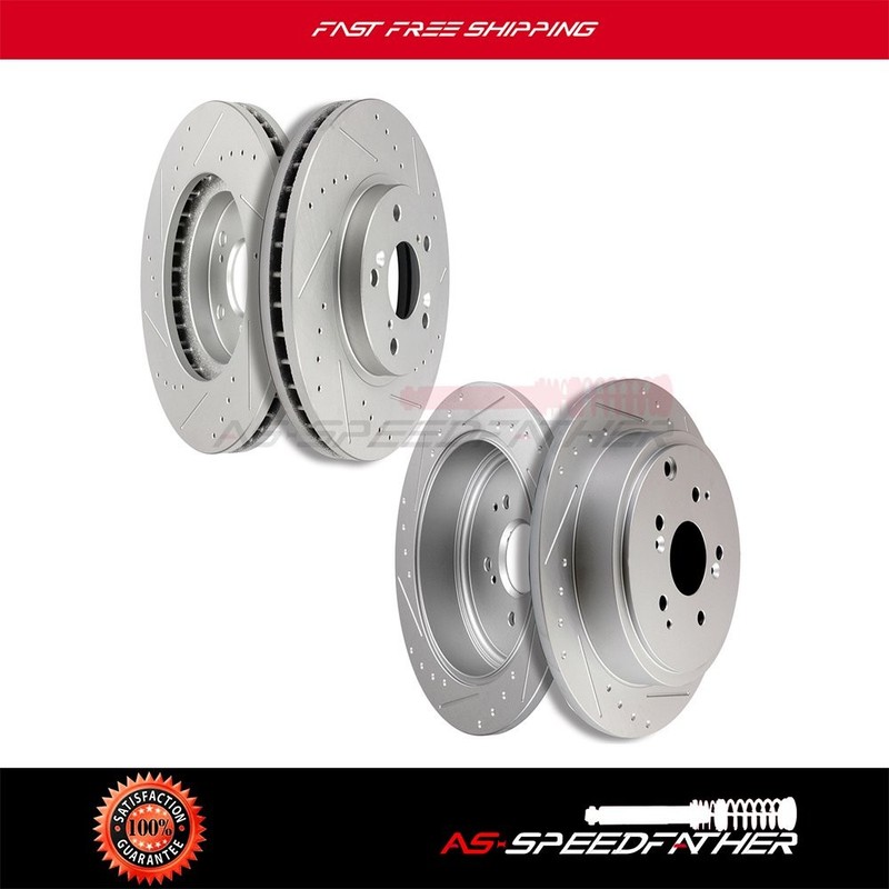 2x Front & 2x Rear Brake Discs Rotors For Honda Pilot 2003-2008 Drill Slot