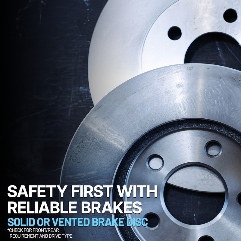 Brake Rotor Brake Pad Kit For 2007-2009 Hyundai Elantra Rear Solid 2-Wheel Set gallery