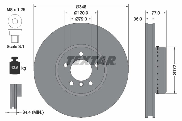 2X 92182425 Textar Brake Disc for BMW