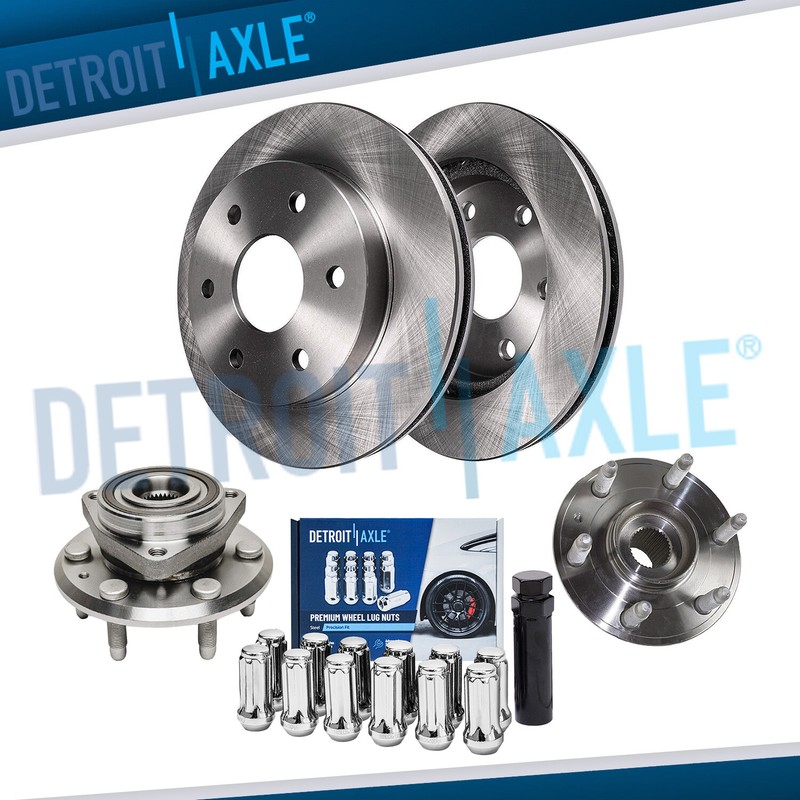 Rear Disc Rotors Wheel Hubs + 12pc Lugnuts w/ key for 2007-2016 Traverse Enclave