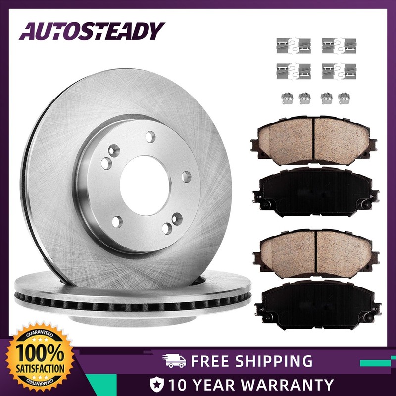 Front Disc Brake Rotors + Ceramic Brake Pads for 2009 – 2014 Toyota Matrix