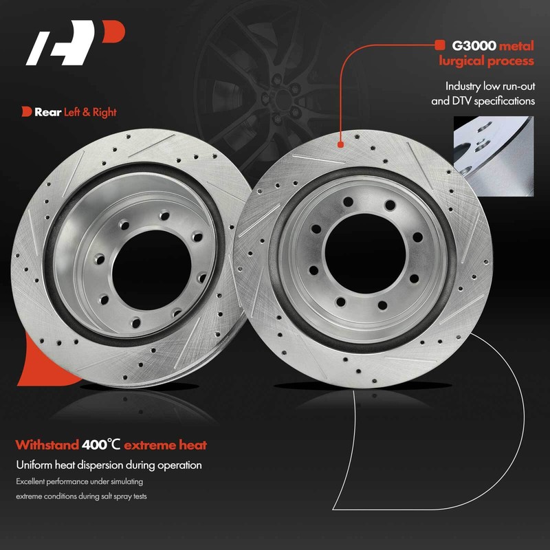 2x New Rear Side Drilled Brake Rotor for Nissan NV1500 12-21 NV2500 NV3500 12-21 gallery