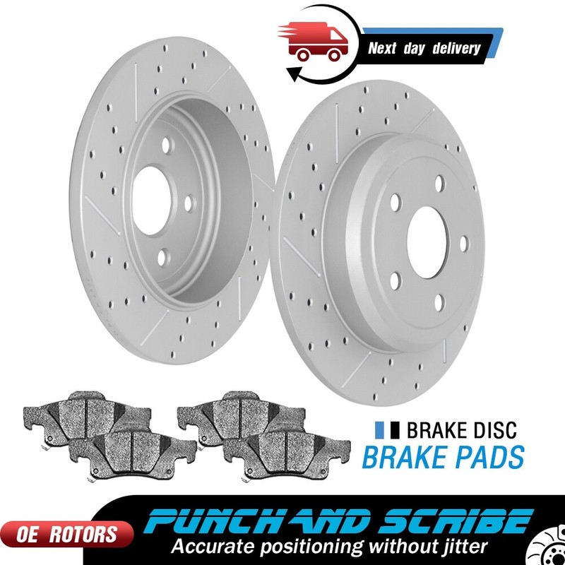 Rear Brake Rotors & Ceramic Pads For Dodge Durango Jeep Grand Cherokee