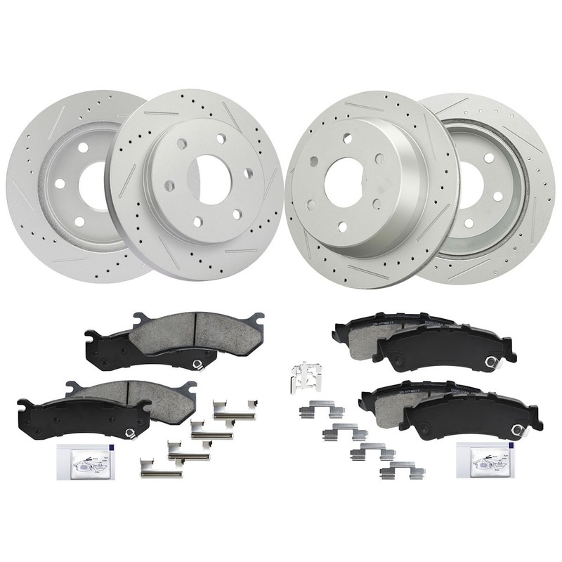 Brake Disc and Pad Kits 4-Wheel Set Front & Rear for Chevy Silverado 1500 Sierra
