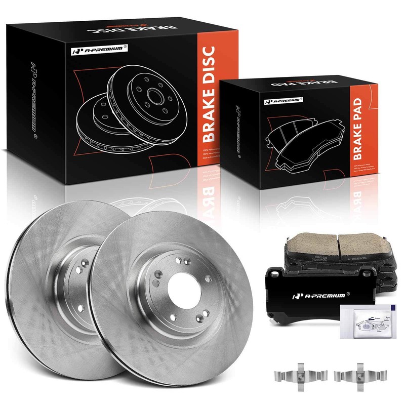 Disc Brake Rotor & Brake Pads Front Side for Hyundai Genesis 2009-2014 3.8L 4.6L gallery