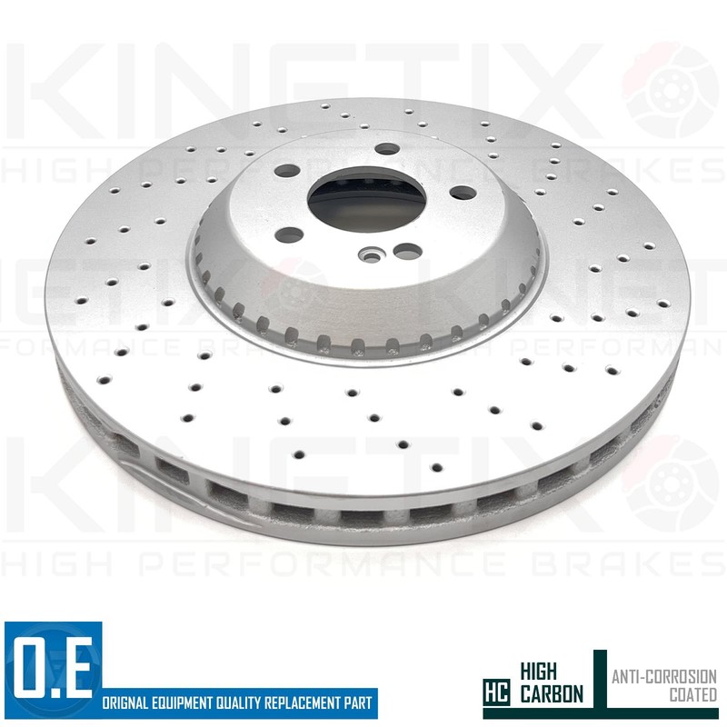 FOR MERCEDES S 560 AMG FRONT DRILLED HIGH CARBON BRAKE DISCS PAIR 370mm gallery