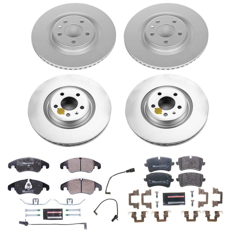 Powerstop 345.0mm Front 330.0mm Rear Discs Pads Sensor Kit for 14-15 Audi A6 A7 gallery