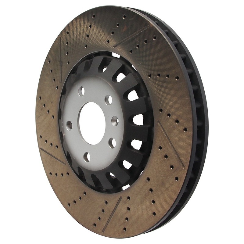 New Pair Set of 2 Front 375mm Drilled Brake Disc Rotors for 2018-2023 Audi RS5 gallery