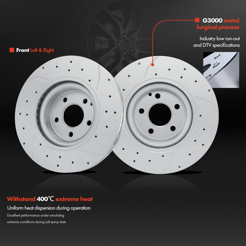 6x Drilled Brake Rotor & Ceramic Brake Pad for Mercedes-Benz GLK350 GLK250 Front gallery