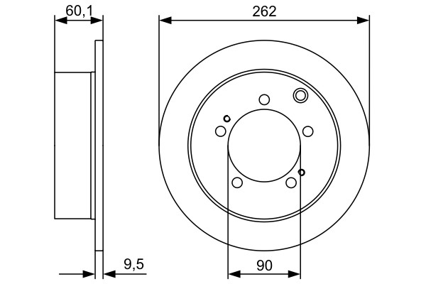 Bosch 0 986 479 512 Brake Disc for Mitsubishi