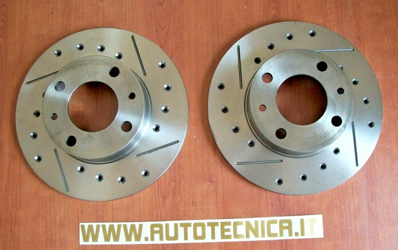 DISCHI FRENO ANTERIORI FORATI E BAFFATI AUTOBIANCHI A112 ABARTH o DELTA HF POST