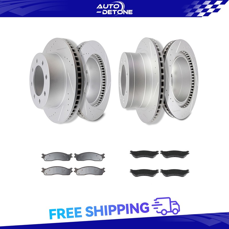 Front Rear 4x Brake Rotors 8x Metallic Pads For Dodge Ram 2500 3500 2003-2008