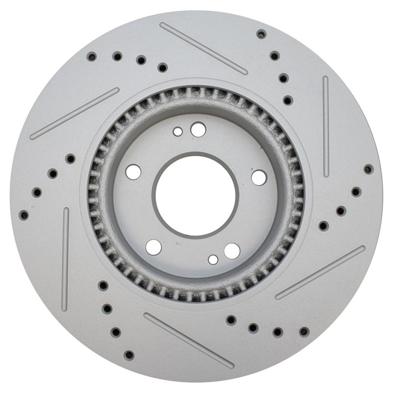 Performance Brake Rotor Drilled & Slotted Coated Front Pair for Hyundai gallery