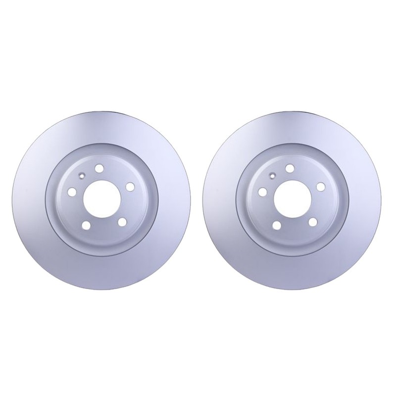Hella Pair Set of Front 345mm Vented Disc Brake Rotors For Audi S4 S5