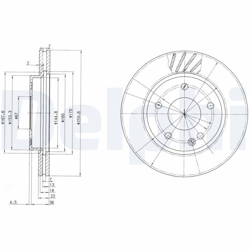 Delphi Pair of Brake Discs BG3395