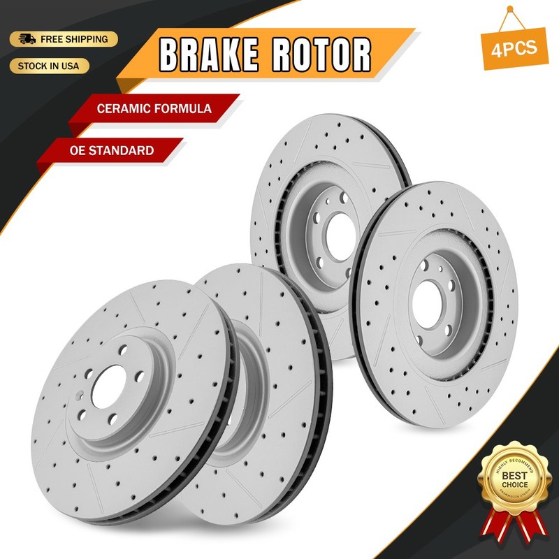 Front Rear Drilled Brake Rotor for Volvo S60 XC90 XC60 S90 V60 V90 Cross Country