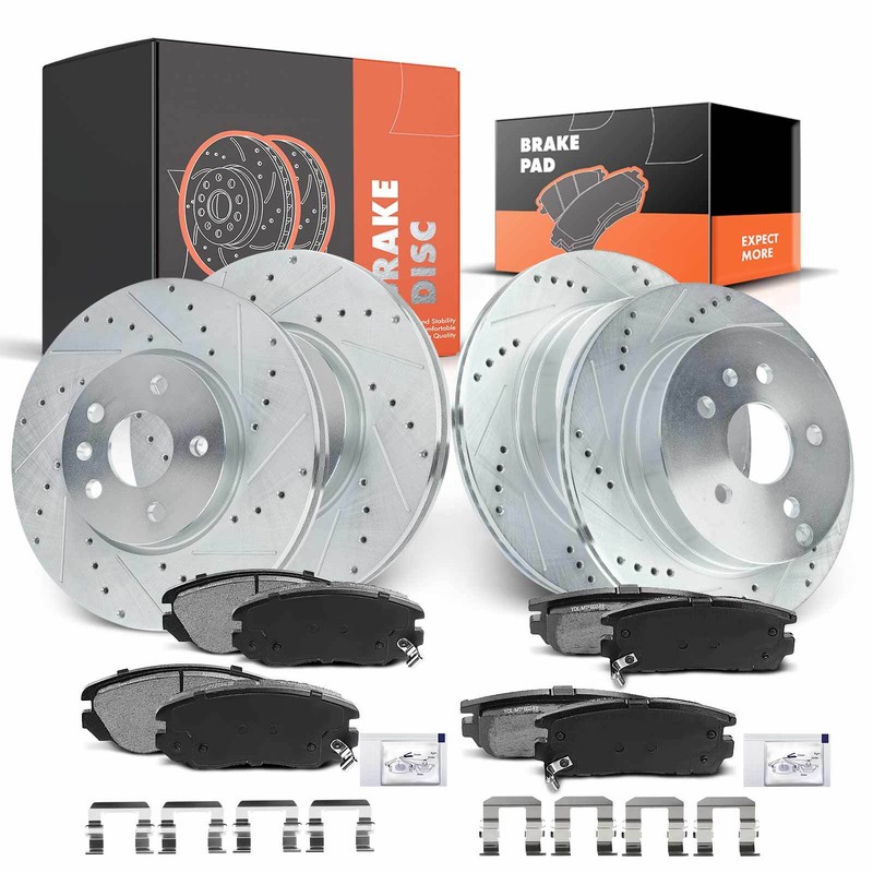 12x Drilled Brake Rotors & Ceramic Brake Pads for Chevrolet Equinox GMC Terrain
