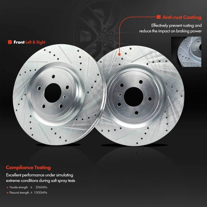 4Pcs Front & Rear Drilled Brake Rotors for INFINITI G37 Q60 Nissan 350Z 370Z Z gallery