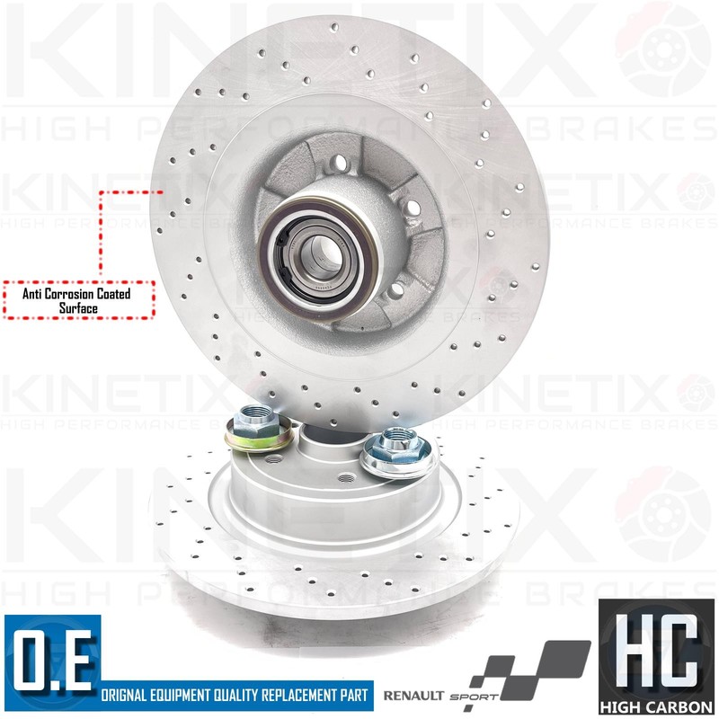 FOR RENAULT CLIO SPORT RS 2.0 16V 197 200 REAR DRILLED BRAKE DISCS BREMBO PADS gallery