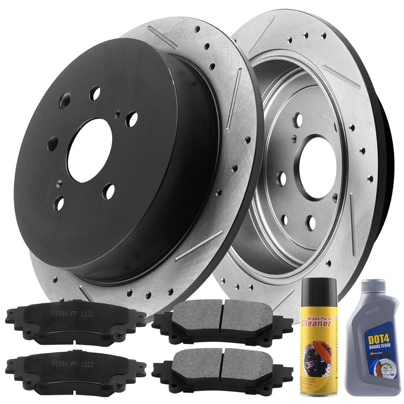 Rear Disc Brake Rotors Pads And Brake Fluid For Lexus Rx350 Rx450H Highlander IL