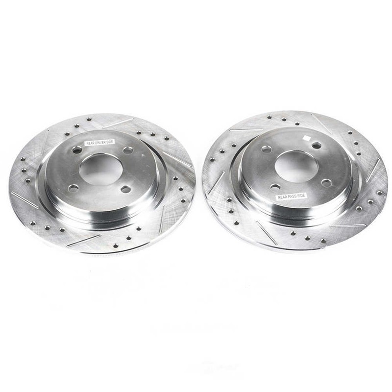 Disc Brake Rotor Set-Rear Drilled, Slotted and Zinc Plated Brake Rotor Pair