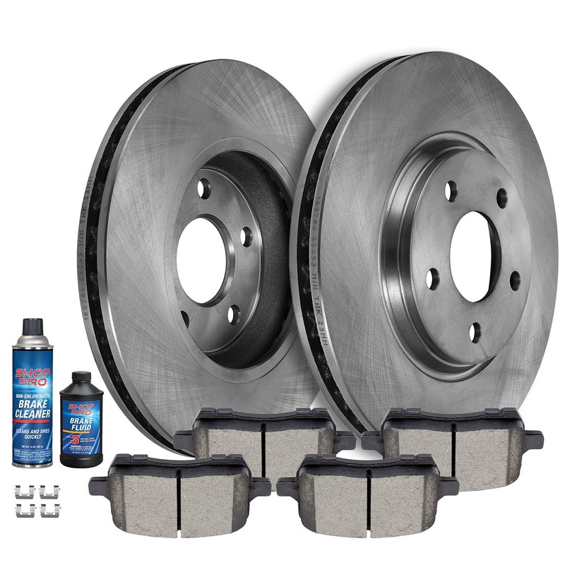 Fits 2004-2006 2008 Chevrolet Malibu Front Sloid Brake Rotors & Ceramic Pads