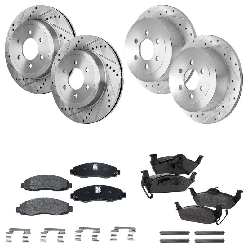 Front & Rear Brake Disc Rotors and Pads Kit For Dodge Dakota 2003 2004