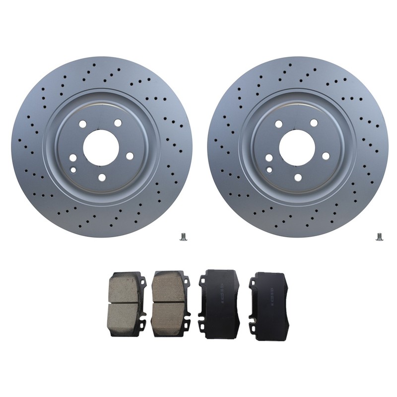 Hella Front Rotor Akebono EURO Ceramic Disc Brake Pad Kit For C209 CLK55 AMG 550