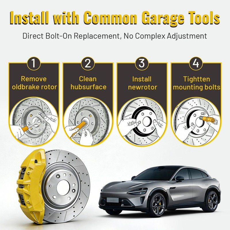 316mm Front Drilled Rotors Ceramic Pads Kit for 2008 Volvo S60 T5 2003-2014 XC90 gallery