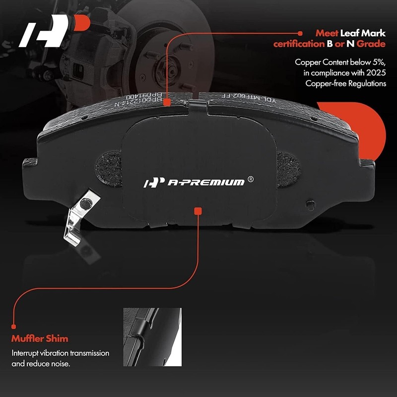 Durable 11.10" Front Brake Rotors & Ceramic Pad Kit for Honda & Acura Vehicles gallery