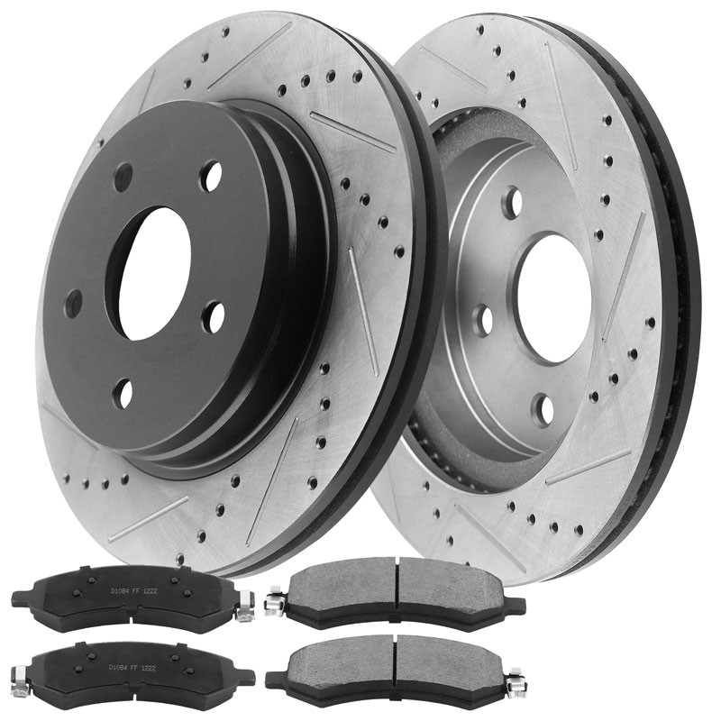 Front Drilled Brake Rotors Ceramic Pads for 2006-18 Dodge Ram 1500 5 LUG NJ L16 gallery