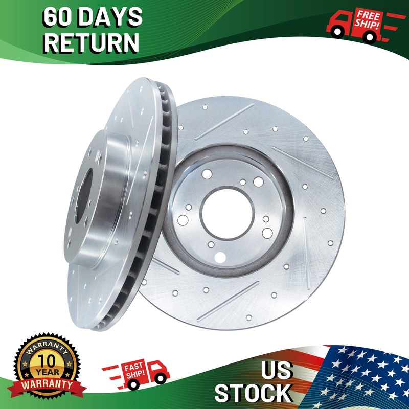 Front DRILLED Disc Rotors for Honda Accord CR-V CR-Z Civic Acura CSX ILX