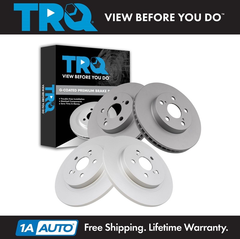 TRQ Front & Rear Brake Rotors Set Premium G-Coated Fits 2011-2017 Lexus CT200h