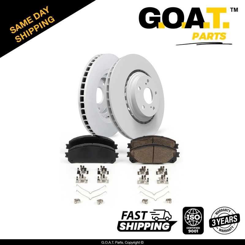 Front Brake Rotors + Ceramic Disc Brake Pad Kit for 2010-2015 Lexus RX350 RX450H