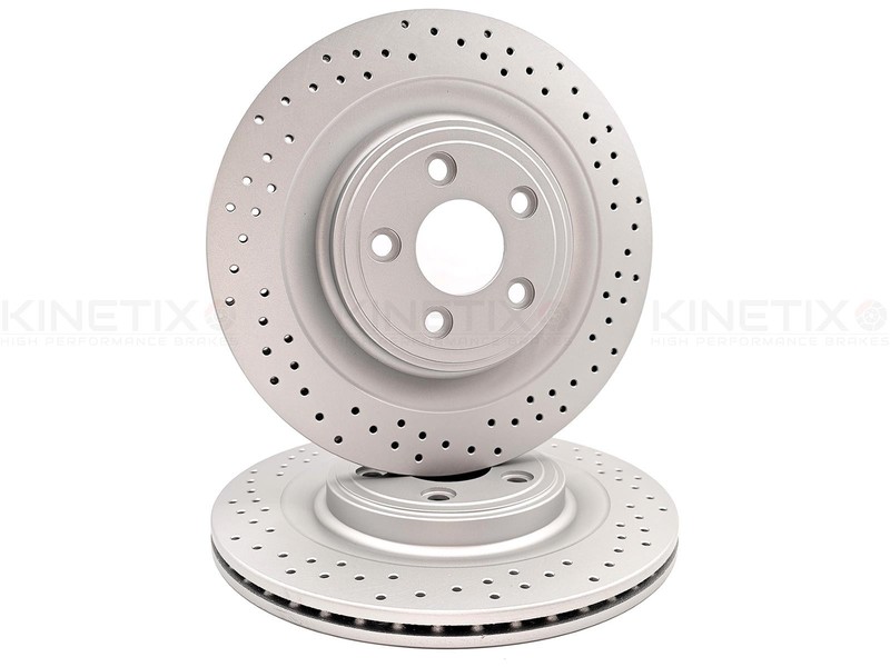 FOR JAGUAR XF 3.0 V6 (2008-2015) REAR CROSS DRILLED BRAKE DISCS PAIR 326mm