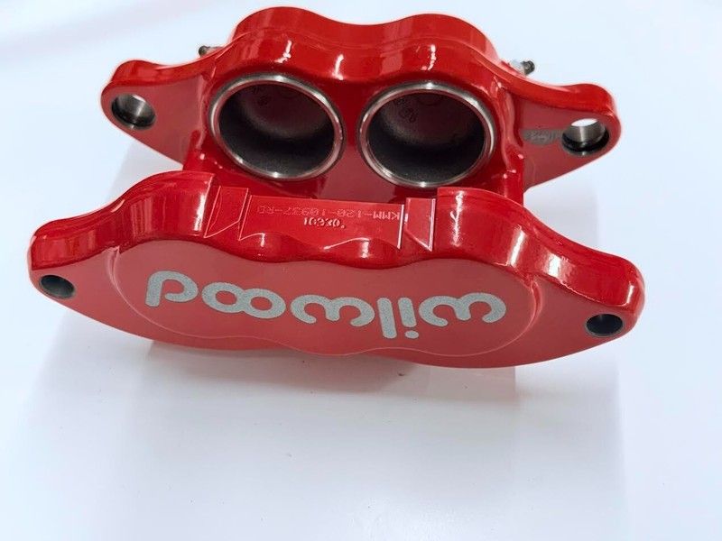1965 1966 Chevy Car Disc Brake Kit Red Wilwood Calipers Drilled Slotted Rotors gallery